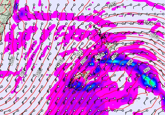 New Zealand forecast chart for Sunday, May 10th, 2026 at 6:00 PM