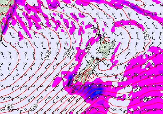 New Zealand forecast chart for Tuesday, May 12th, 2026 at 12:00 AM