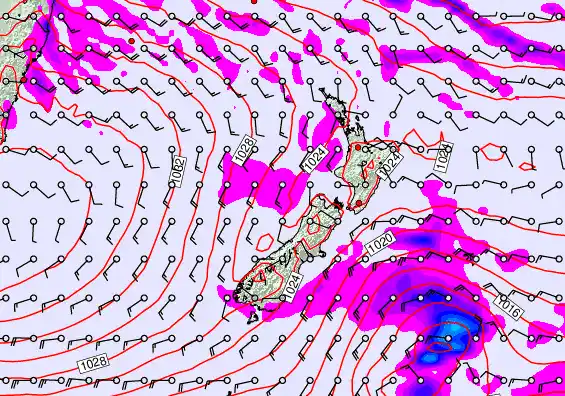 New Zealand forecast chart for Tuesday, May 12th, 2026 at 12:00 PM