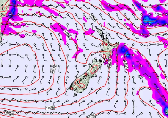 New Zealand forecast chart for Wednesday, May 13th, 2026 at 6:00 AM