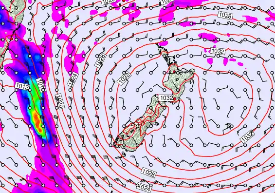 New Zealand forecast chart for Monday, May 4th, 2026 at 12:00 PM