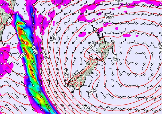 New Zealand forecast chart for Tuesday, May 5th, 2026 at 12:00 AM