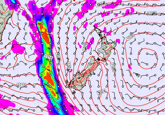 New Zealand forecast chart for Tuesday, May 5th, 2026 at 12:00 PM