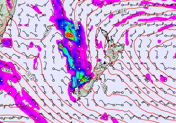 New Zealand forecast chart for Wednesday, May 6th, 2026 at 12:00 PM