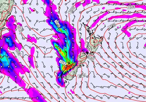 New Zealand forecast chart for Wednesday, May 6th, 2026 at 6:00 PM