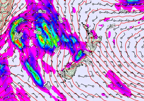 New Zealand forecast chart for Thursday, May 7th, 2026 at 6:00 PM