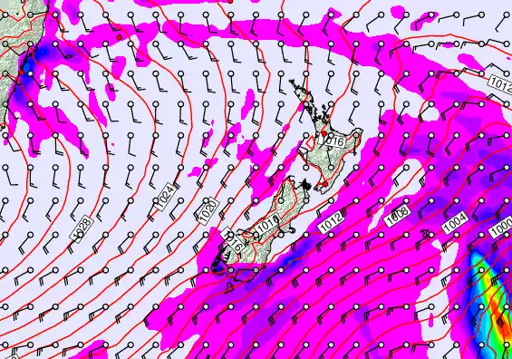 New Zealand forecast chart for Monday, May 11th, 2026 at 6:00 AM