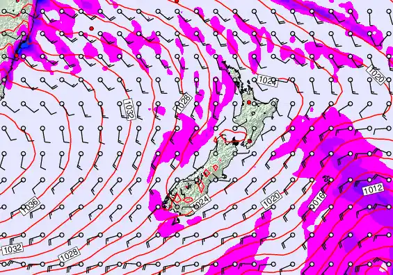 New Zealand forecast chart for Tuesday, May 12th, 2026 at 12:00 AM