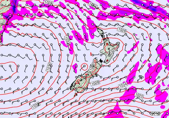 New Zealand forecast chart for Tuesday, May 12th, 2026 at 12:00 PM