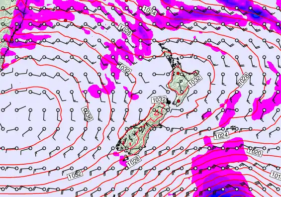 New Zealand forecast chart for Tuesday, May 12th, 2026 at 6:00 PM