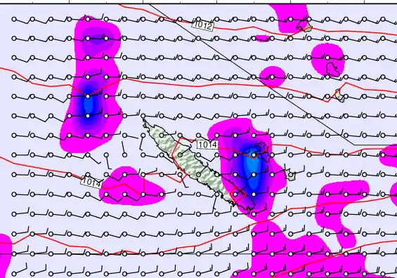 New Caledonia forecast chart for Tuesday, May 5th, 2026 at 12:00 AM