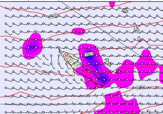 New Caledonia forecast chart for Tuesday, May 5th, 2026 at 6:00 AM