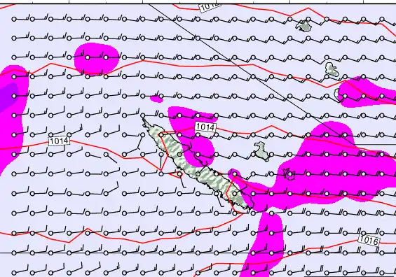 New Caledonia forecast chart for Wednesday, May 6th, 2026 at 12:00 AM