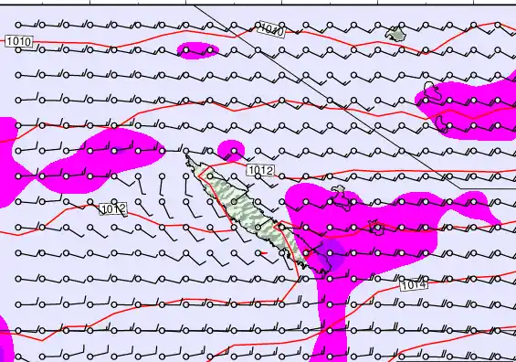 New Caledonia forecast chart for Wednesday, May 6th, 2026 at 6:00 AM