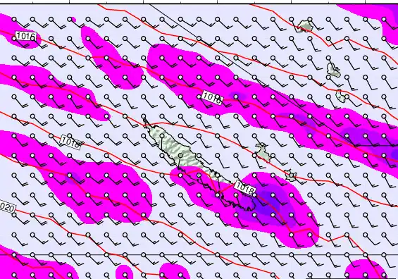 New Caledonia forecast chart for Tuesday, May 12th, 2026 at 12:00 AM