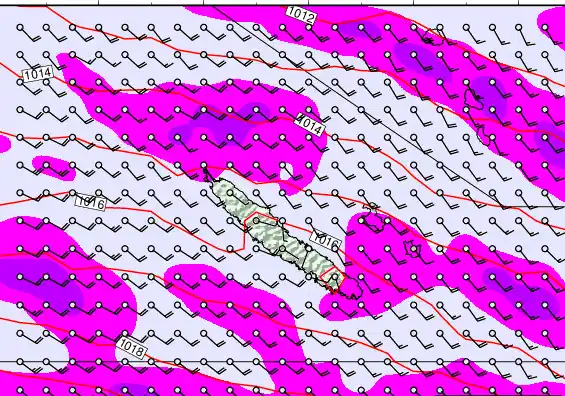 New Caledonia forecast chart for Tuesday, May 12th, 2026 at 6:00 PM