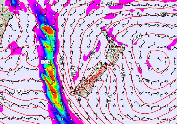 New Zealand forecast chart for Tuesday, May 5th, 2026 at 12:00 PM
