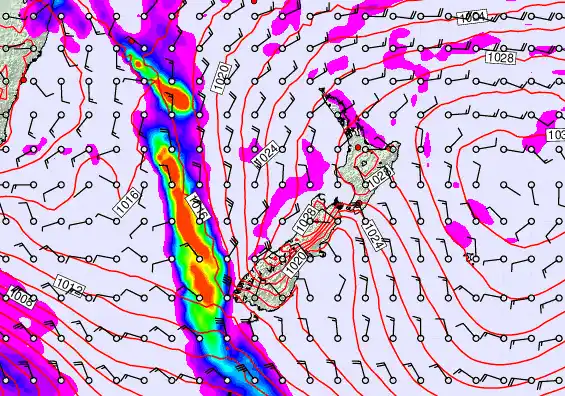 New Zealand forecast chart for Tuesday, May 5th, 2026 at 6:00 PM