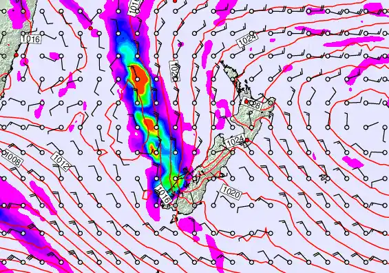 New Zealand forecast chart for Wednesday, May 6th, 2026 at 6:00 AM