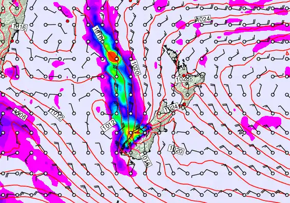 New Zealand forecast chart for Wednesday, May 6th, 2026 at 12:00 PM