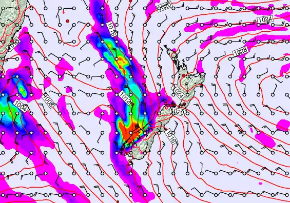 New Zealand forecast chart for Wednesday, May 6th, 2026 at 6:00 PM