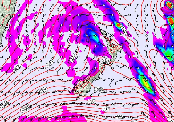 New Zealand forecast chart for Saturday, May 9th, 2026 at 6:00 AM