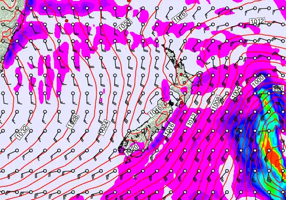 New Zealand forecast chart for Monday, May 11th, 2026 at 12:00 AM