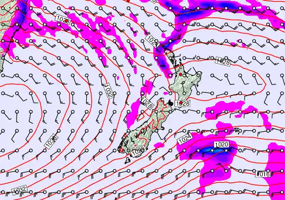 New Zealand forecast chart for Tuesday, May 12th, 2026 at 6:00 AM
