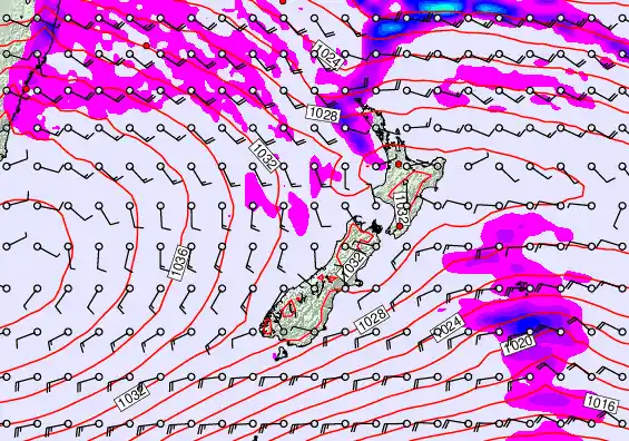 New Zealand forecast chart for Tuesday, May 12th, 2026 at 12:00 PM