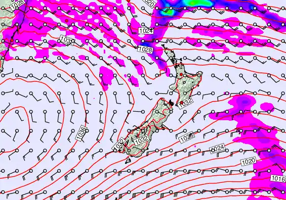 New Zealand forecast chart for Tuesday, May 12th, 2026 at 6:00 PM
