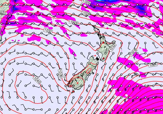 New Zealand forecast chart for Wednesday, May 13th, 2026 at 12:00 PM