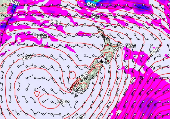 New Zealand forecast chart for Wednesday, May 13th, 2026 at 6:00 PM