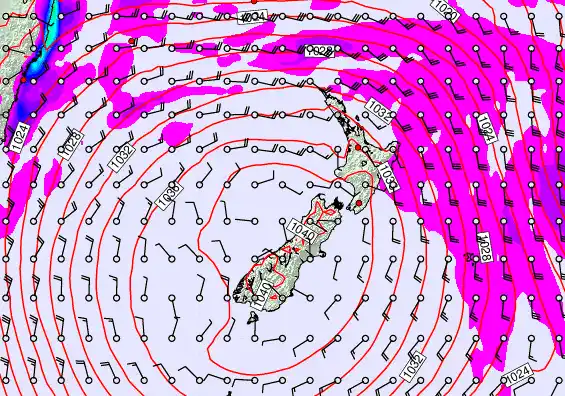 New Zealand forecast chart for Thursday, May 14th, 2026 at 6:00 PM