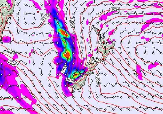 New Zealand forecast chart for Wednesday, May 6th, 2026 at 12:00 PM