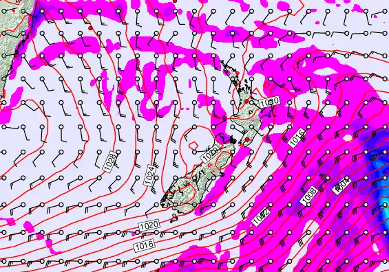 New Zealand forecast chart for Monday, May 11th, 2026 at 12:00 AM