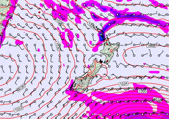 New Zealand forecast chart for Tuesday, May 12th, 2026 at 12:00 AM