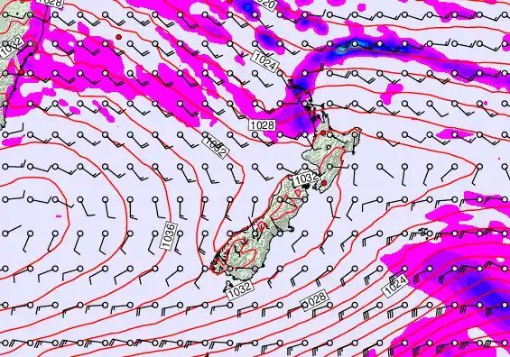 New Zealand forecast chart for Tuesday, May 12th, 2026 at 12:00 PM