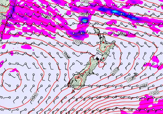 New Zealand forecast chart for Wednesday, May 13th, 2026 at 12:00 AM