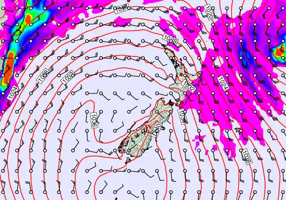 New Zealand forecast chart for Friday, May 15th, 2026 at 6:00 AM
