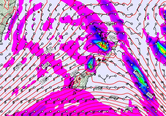 New Zealand forecast chart for Saturday, May 9th, 2026 at 6:00 AM