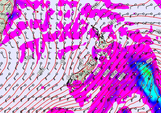 New Zealand forecast chart for Sunday, May 10th, 2026 at 6:00 PM