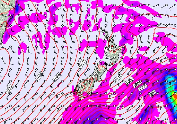 New Zealand forecast chart for Monday, May 11th, 2026 at 12:00 AM