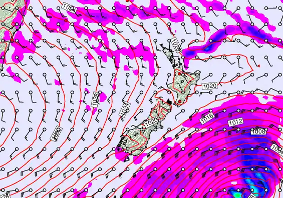 New Zealand forecast chart for Monday, May 11th, 2026 at 6:00 PM