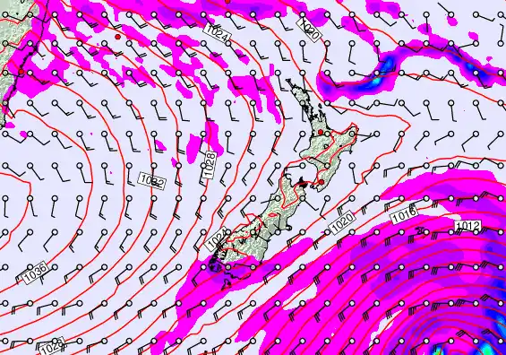 New Zealand forecast chart for Tuesday, May 12th, 2026 at 12:00 AM