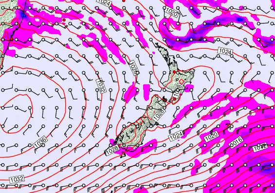 New Zealand forecast chart for Tuesday, May 12th, 2026 at 12:00 PM