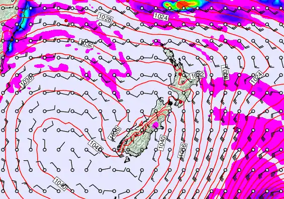 New Zealand forecast chart for Thursday, May 14th, 2026 at 12:00 AM