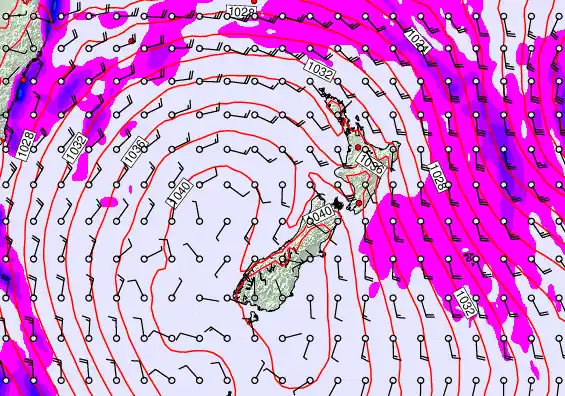 New Zealand forecast chart for Friday, May 15th, 2026 at 6:00 PM