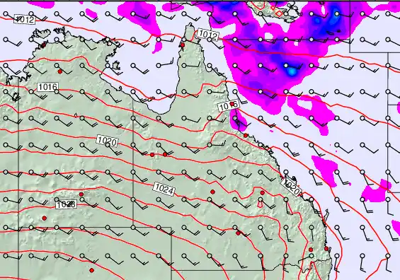 Queensland forecast chart for Friday, May 8th, 2026 at 12:00 AM