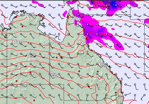 Queensland forecast chart for Friday, May 8th, 2026 at 12:00 PM