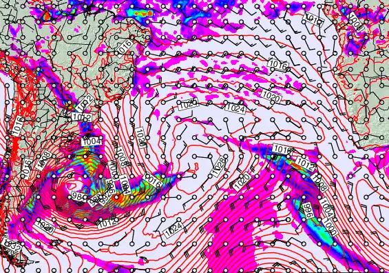 South Atlantic forecast chart for Friday, May 8th, 2026 at 12:00 PM